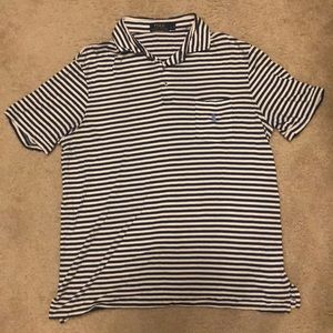 Large Polo Collard Shirt - Blue White Stripped